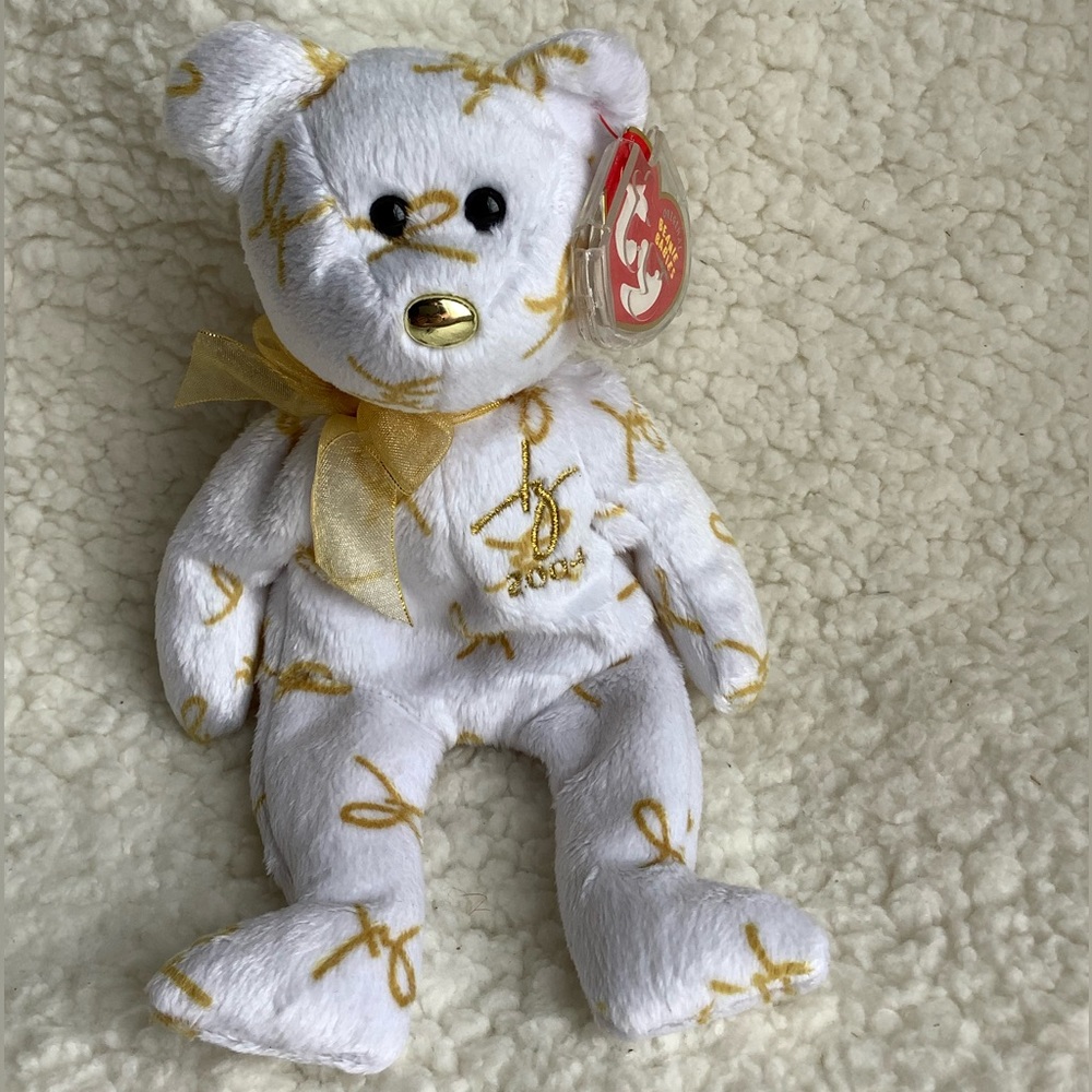 Ty Retired 2004 Plush Signature Bear Stuffed Animal Beanie Baby with Tags